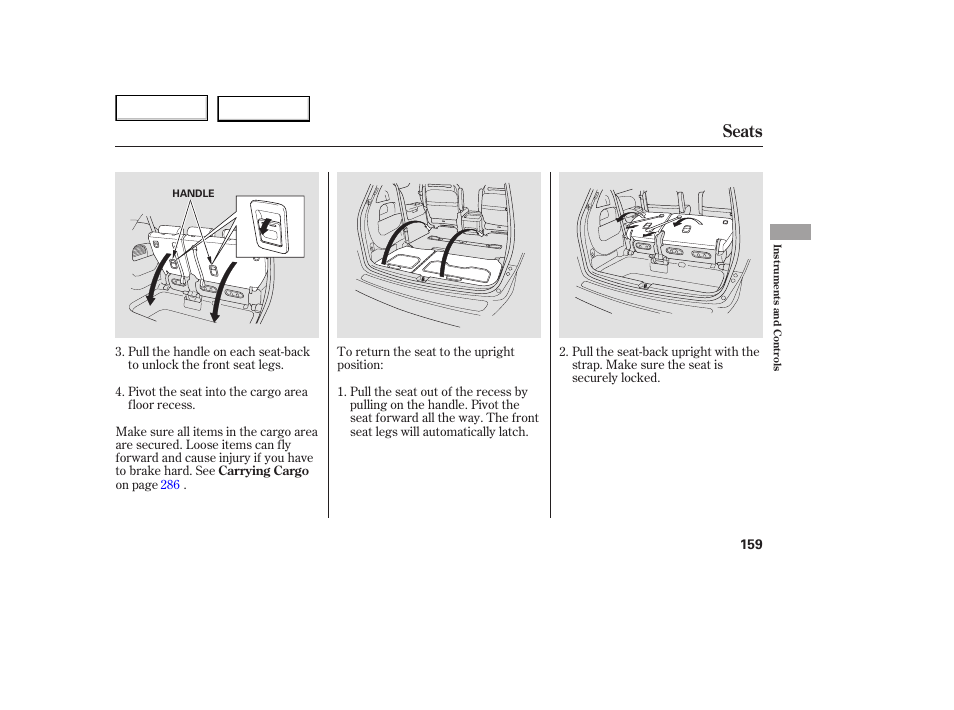 Seats | HONDA 2005 Odyssey - Owner's Manual User Manual | Page 160 / 414