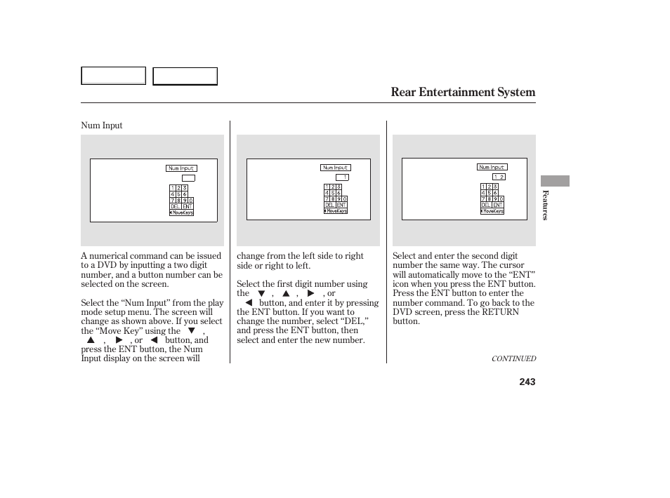 Rear entertainment system | HONDA 2005 Odyssey - Owner's Manual User Manual | Page 244 / 414