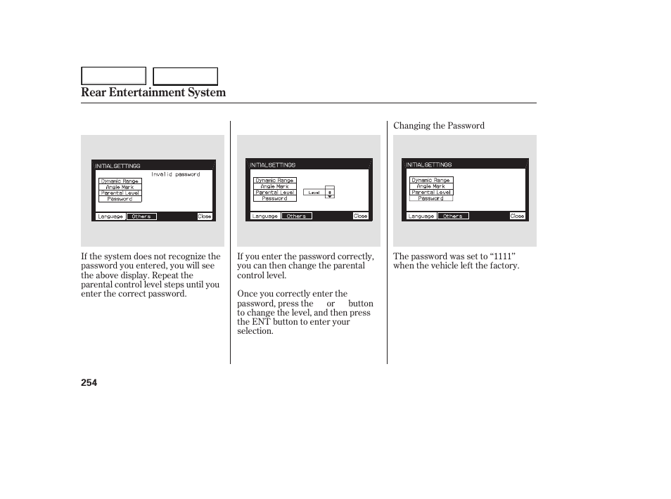 Rear entertainment system | HONDA 2005 Odyssey - Owner's Manual User Manual | Page 255 / 414