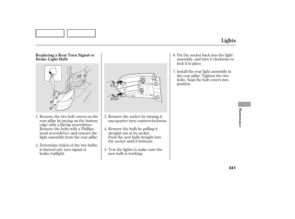 Lights | HONDA 2005 Odyssey - Owner's Manual User Manual | Page 342 / 414