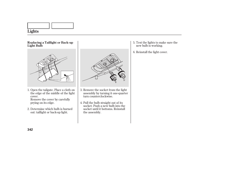 Lights | HONDA 2005 Odyssey - Owner's Manual User Manual | Page 343 / 414