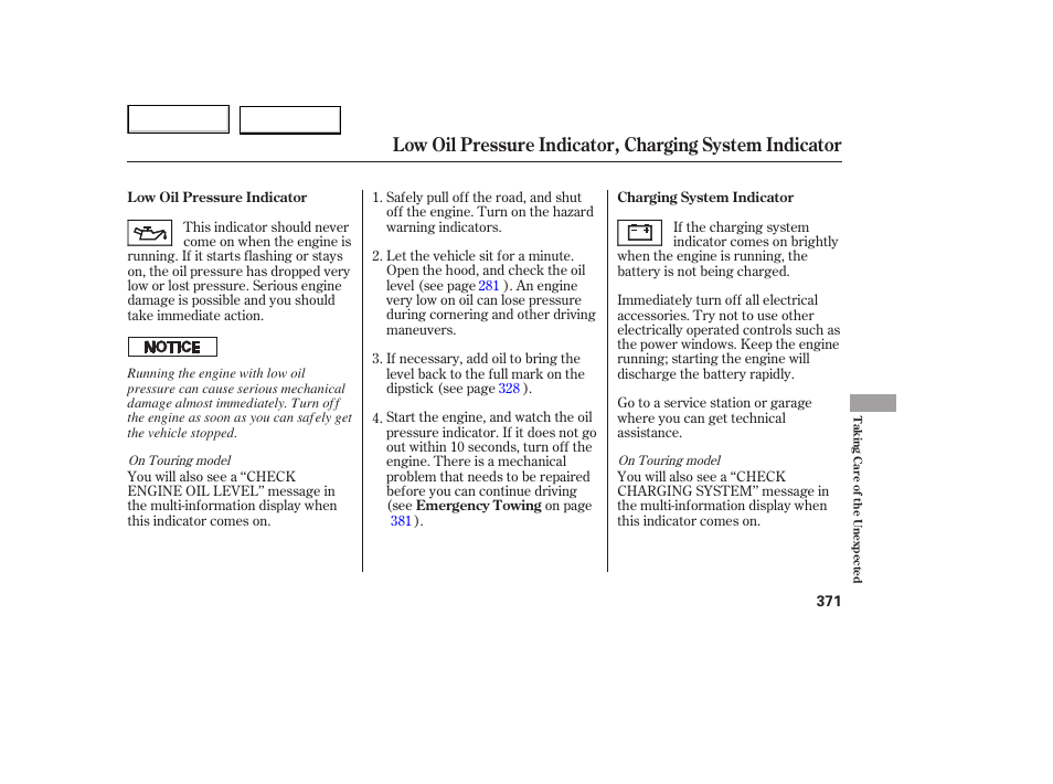 HONDA 2005 Odyssey - Owner's Manual User Manual | Page 372 / 414