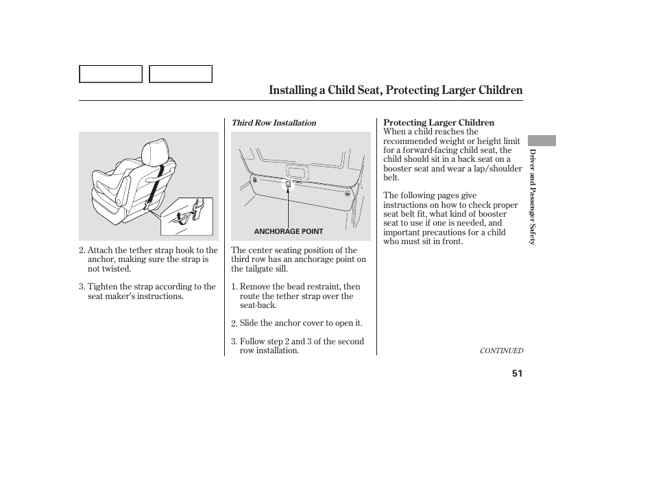 HONDA 2005 Odyssey - Owner's Manual User Manual | Page 52 / 414