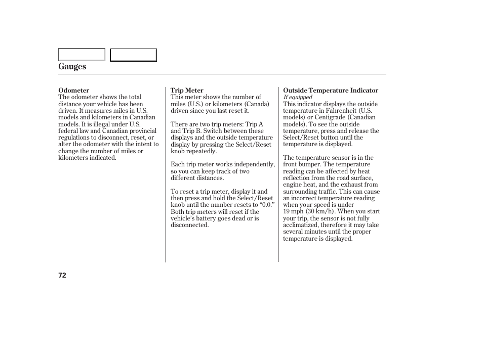 Gauges | HONDA 2005 Odyssey - Owner's Manual User Manual | Page 73 / 414