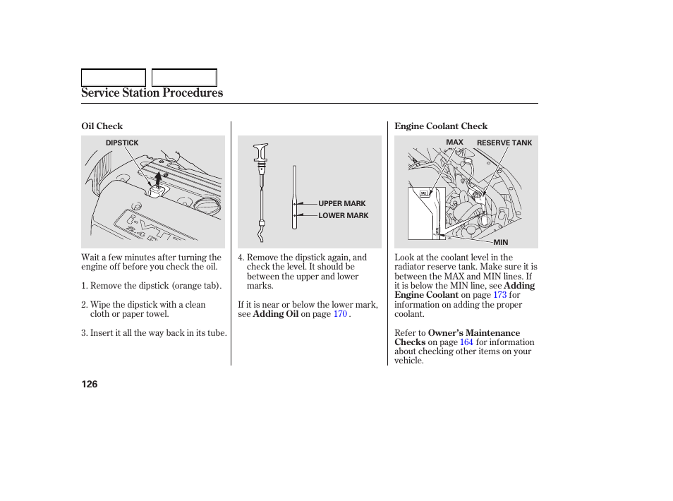 Service station procedures | HONDA 2005 Element - Owner's Manual User Manual | Page 128 / 249