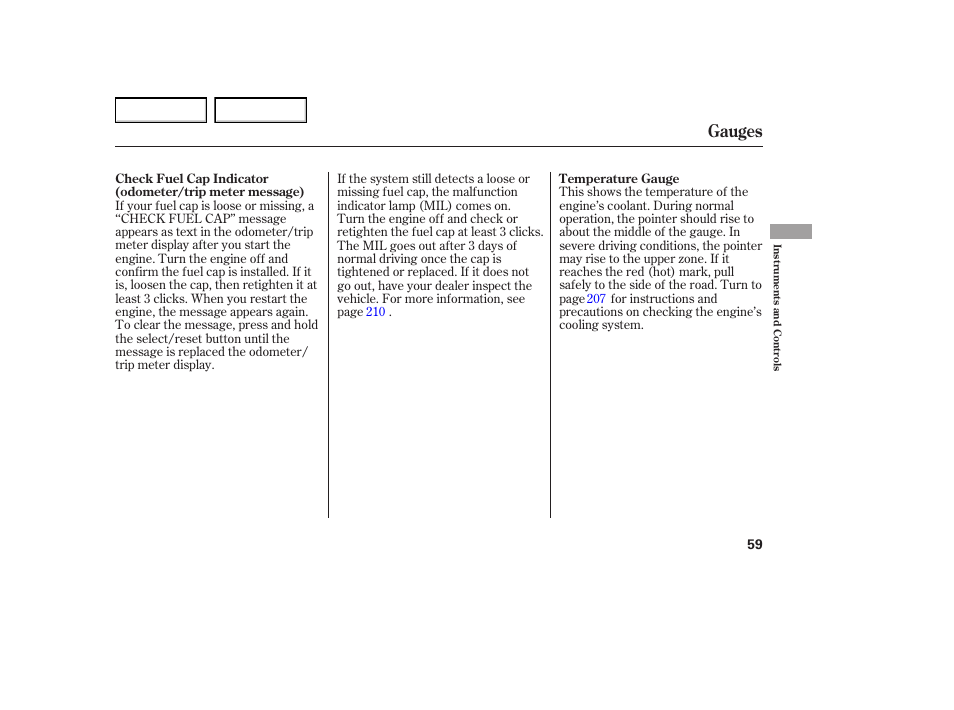 Gauges | HONDA 2005 Element - Owner's Manual User Manual | Page 61 / 249