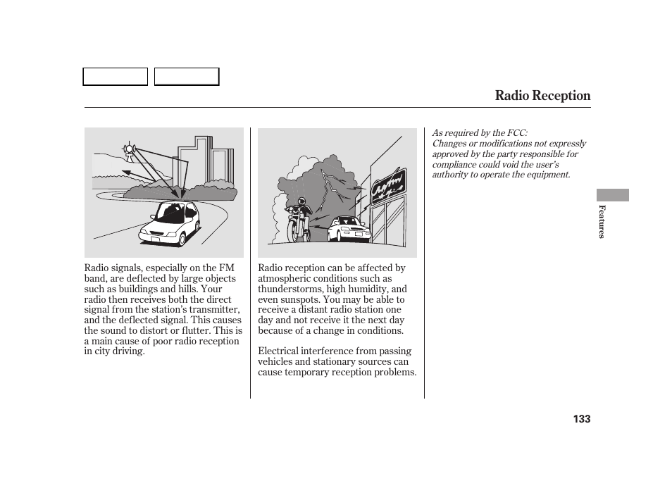 Radio reception | HONDA 2005 CR-V - Owner's Manual User Manual | Page 136 / 274