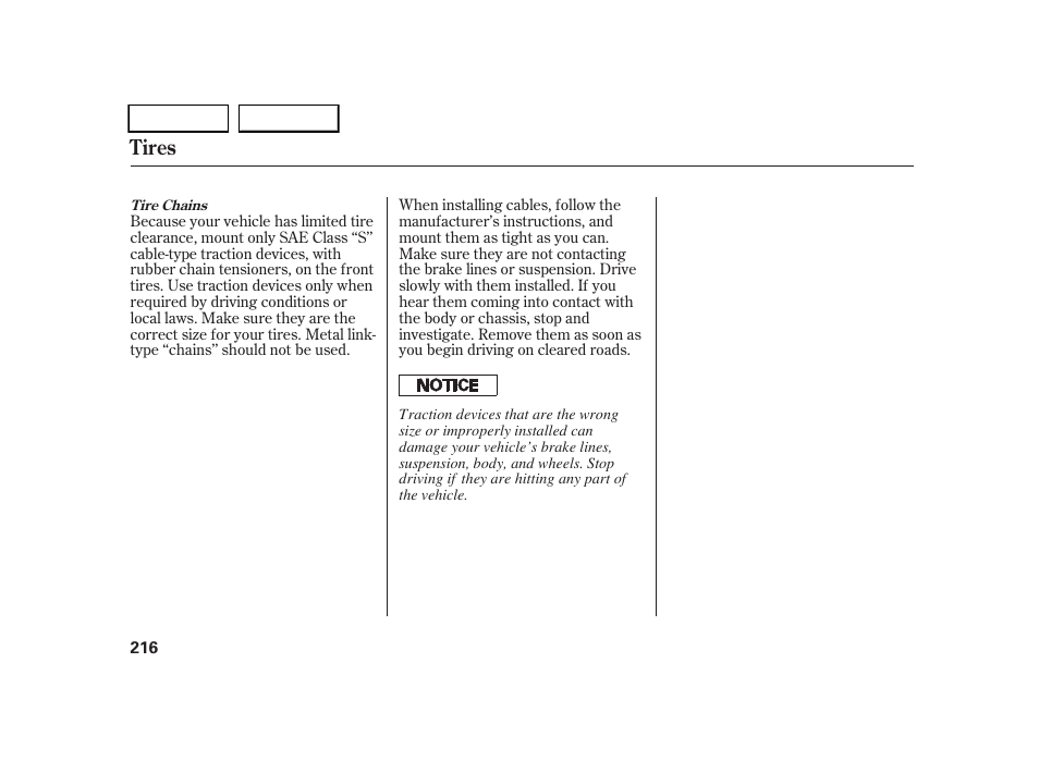 Tires | HONDA 2005 CR-V - Owner's Manual User Manual | Page 219 / 274