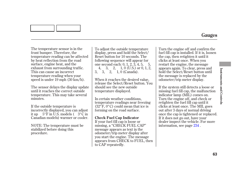 Gauges | HONDA 2005 CR-V - Owner's Manual User Manual | Page 66 / 274