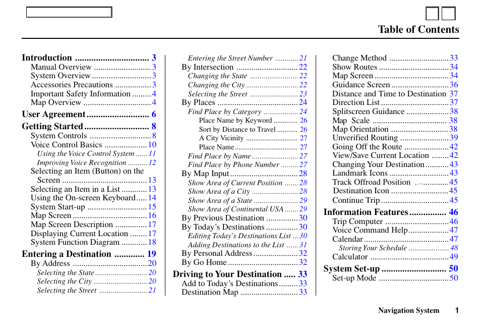 HONDA 2004 Accord - Navigation Manual User Manual | 2 pages