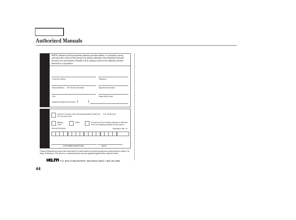 Authorized manuals, Main menu | HONDA 2004 Civic GX - Owner's Manual User Manual | Page 45 / 45