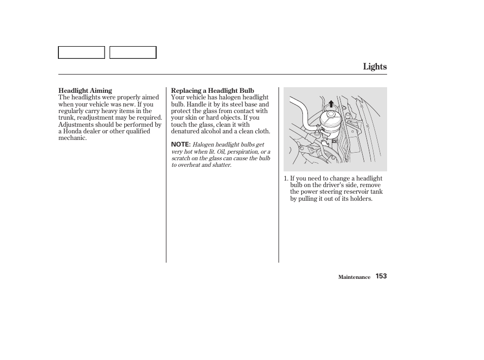 Lights | HONDA 2004 Civic Sedan - Owner's Manual User Manual | Page 156 / 224