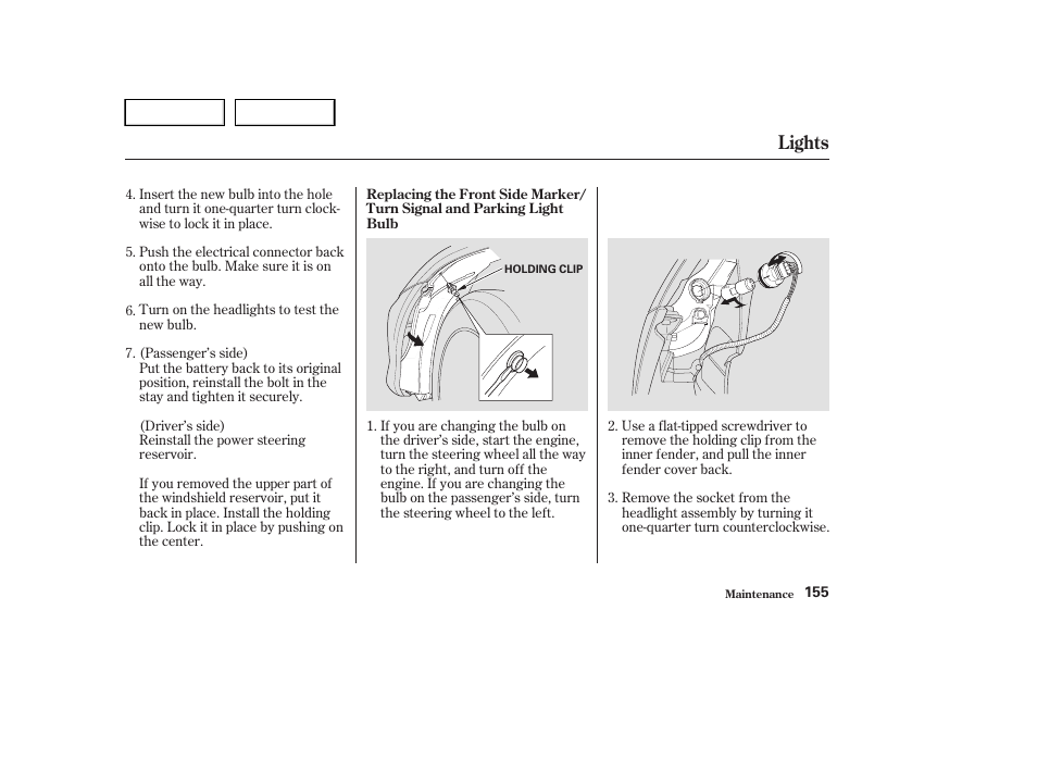 Lights | HONDA 2004 Civic Sedan - Owner's Manual User Manual | Page 158 / 224