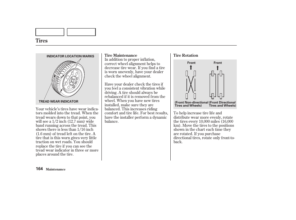 Tires | HONDA 2004 Civic Sedan - Owner's Manual User Manual | Page 167 / 224