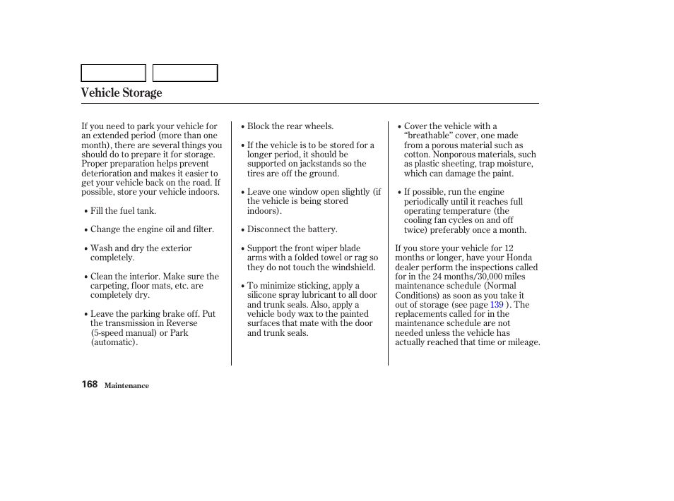 Vehicle storage | HONDA 2004 Civic Sedan - Owner's Manual User Manual | Page 171 / 224