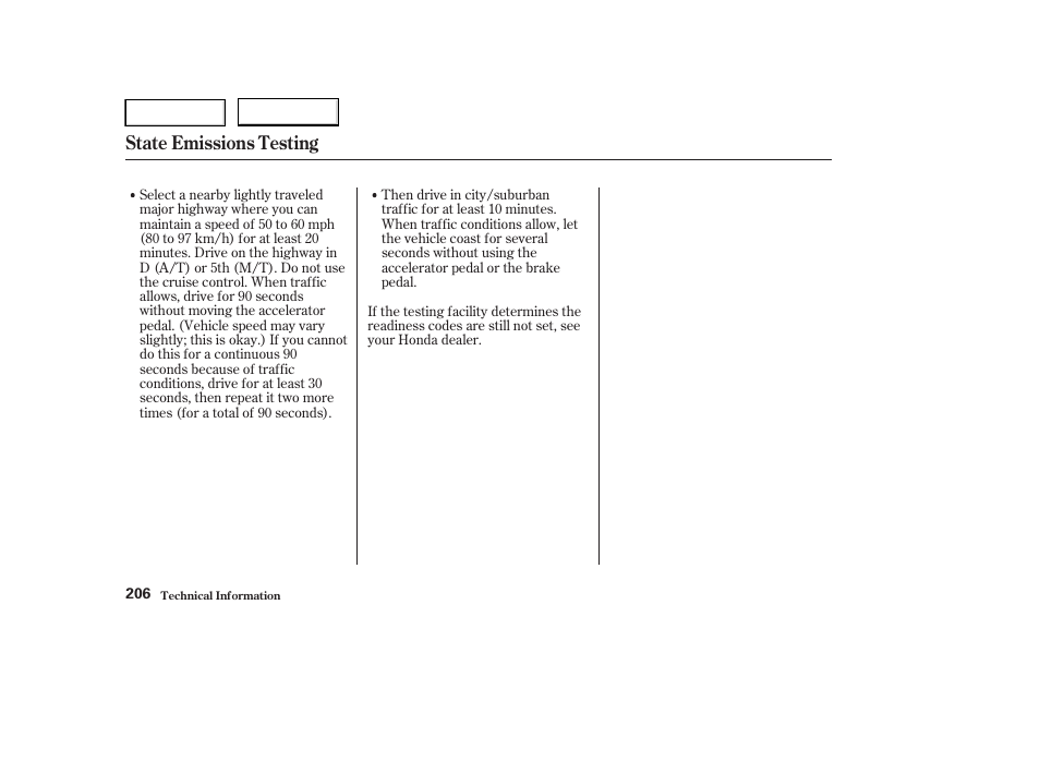 State emissions testing | HONDA 2004 Civic Sedan - Owner's Manual User Manual | Page 209 / 224