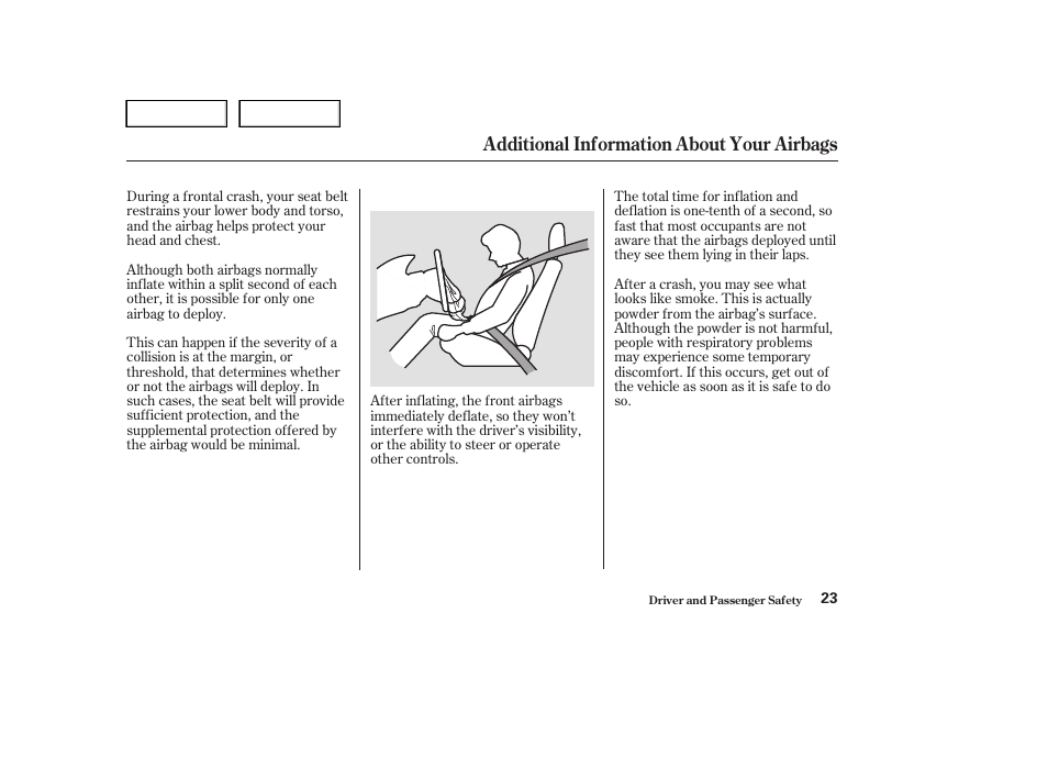 Additional information about your airbags | HONDA 2004 Civic Sedan - Owner's Manual User Manual | Page 26 / 224