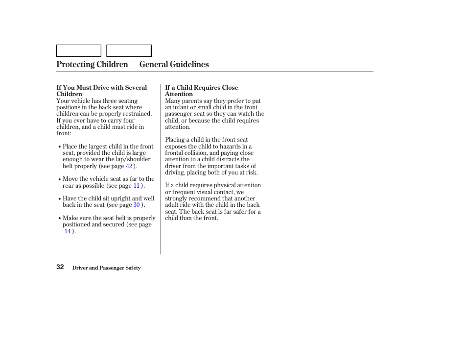 Protecting children general guidelines | HONDA 2004 Civic Sedan - Owner's Manual User Manual | Page 35 / 224