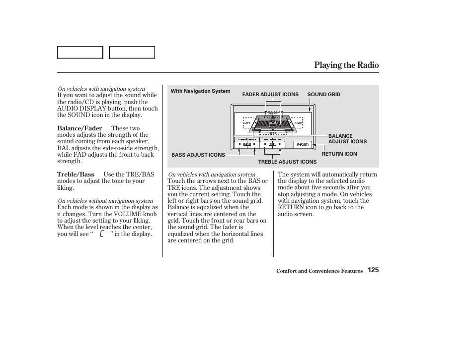 Playing the radio | HONDA 2004 Civic Coupe - Owner's Manual User Manual | Page 128 / 317