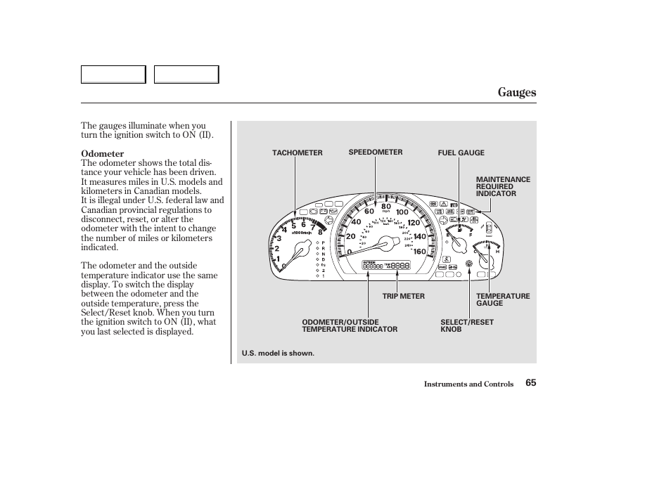 Gauges | HONDA 2004 Civic Coupe - Owner's Manual User Manual | Page 68 / 317