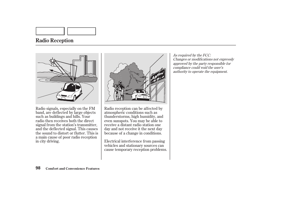 Radio reception | HONDA 2004 Civic Hybrid - Owner's Manual User Manual | Page 101 / 231