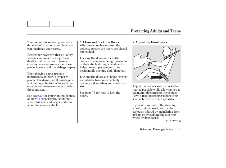 Protecting adults and teens | HONDA 2004 Civic Hybrid - Owner's Manual User Manual | Page 14 / 231