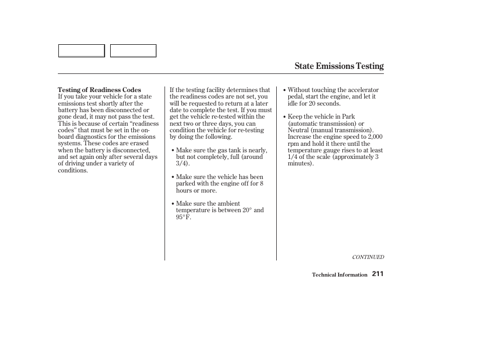 State emissions testing | HONDA 2004 Civic Hybrid - Owner's Manual User Manual | Page 214 / 231