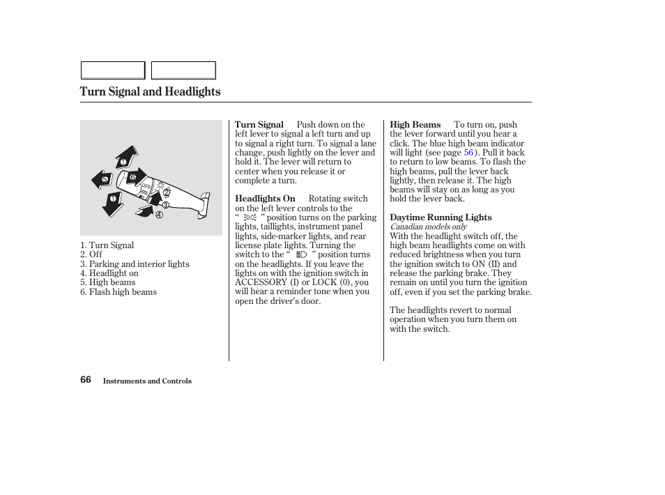 Turn signal and headlights | HONDA 2004 Civic Hybrid - Owner's Manual User Manual | Page 69 / 231