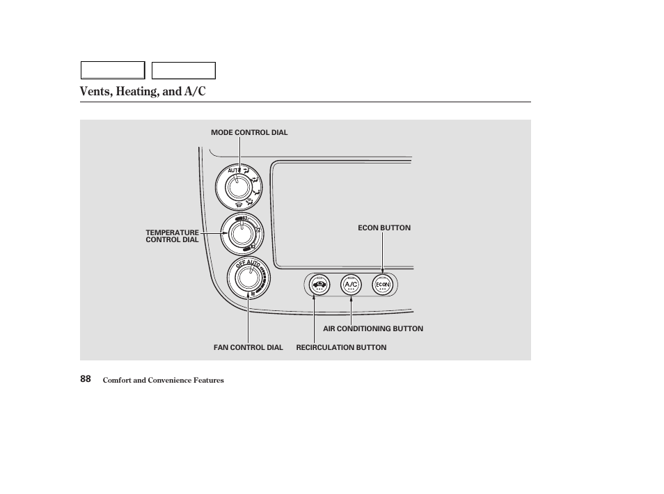 Vents, heating, and a/c | HONDA 2004 Civic Hybrid - Owner's Manual User Manual | Page 91 / 231