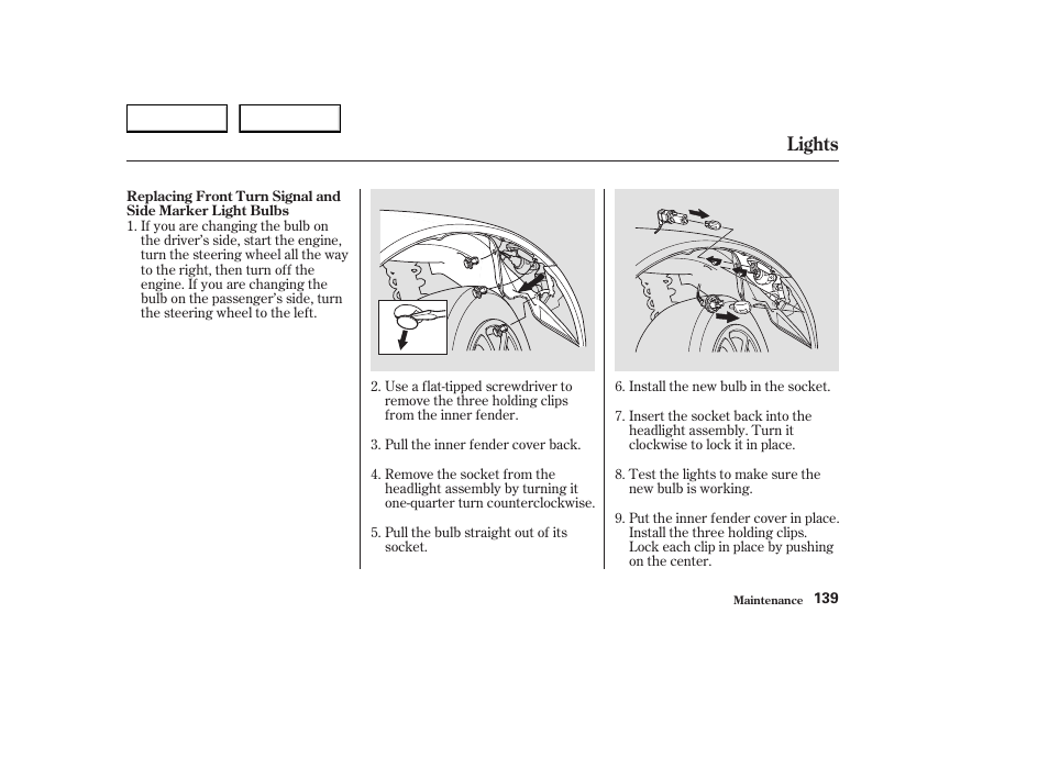 Lights | HONDA 2004 S2000 - Owner's Manual User Manual | Page 142 / 208