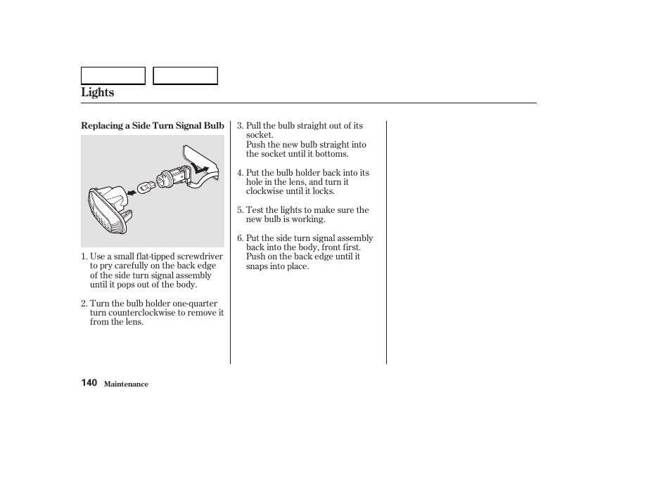 Lights | HONDA 2004 S2000 - Owner's Manual User Manual | Page 143 / 208