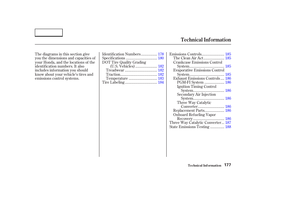 Technical information | HONDA 2004 S2000 - Owner's Manual User Manual | Page 180 / 208