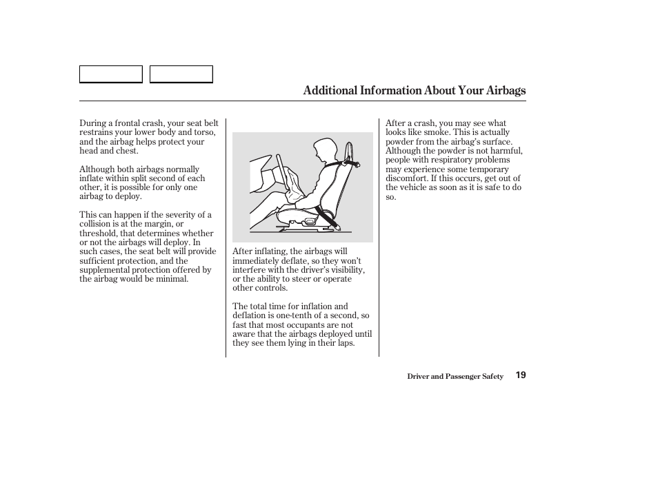 Additional information about your airbags | HONDA 2004 S2000 - Owner's Manual User Manual | Page 22 / 208
