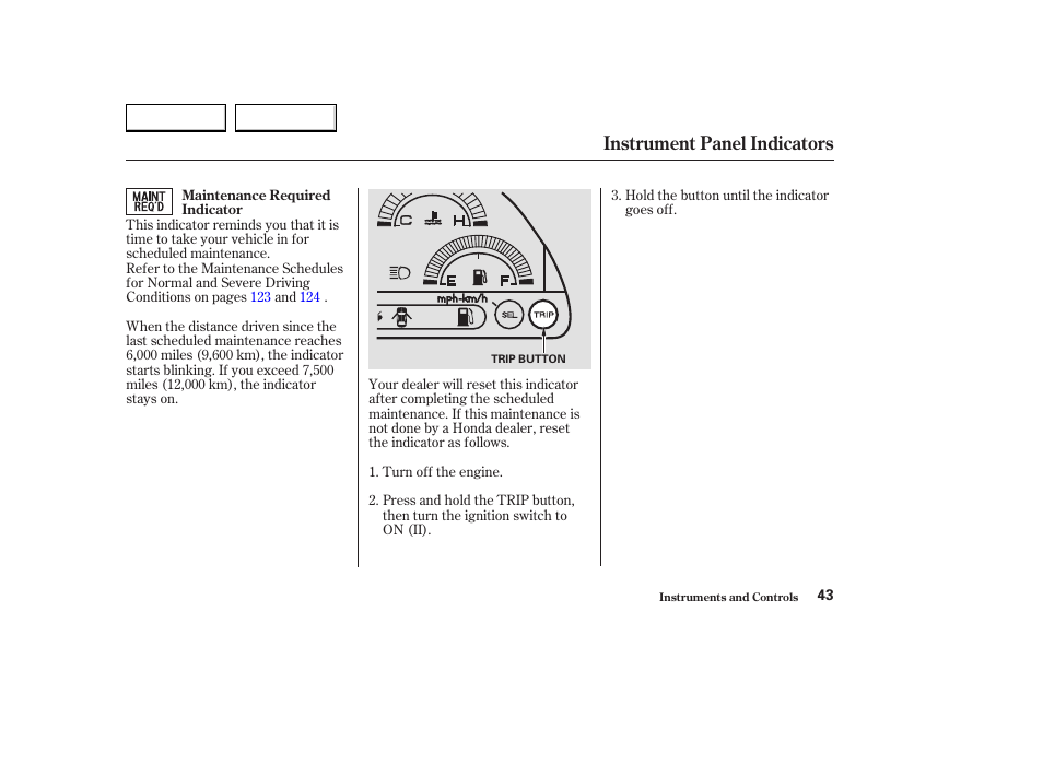 Instrument panel indicators | HONDA 2004 S2000 - Owner's Manual User Manual | Page 46 / 208