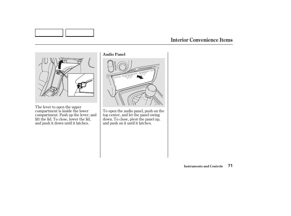 Interior convenience items | HONDA 2004 S2000 - Owner's Manual User Manual | Page 74 / 208