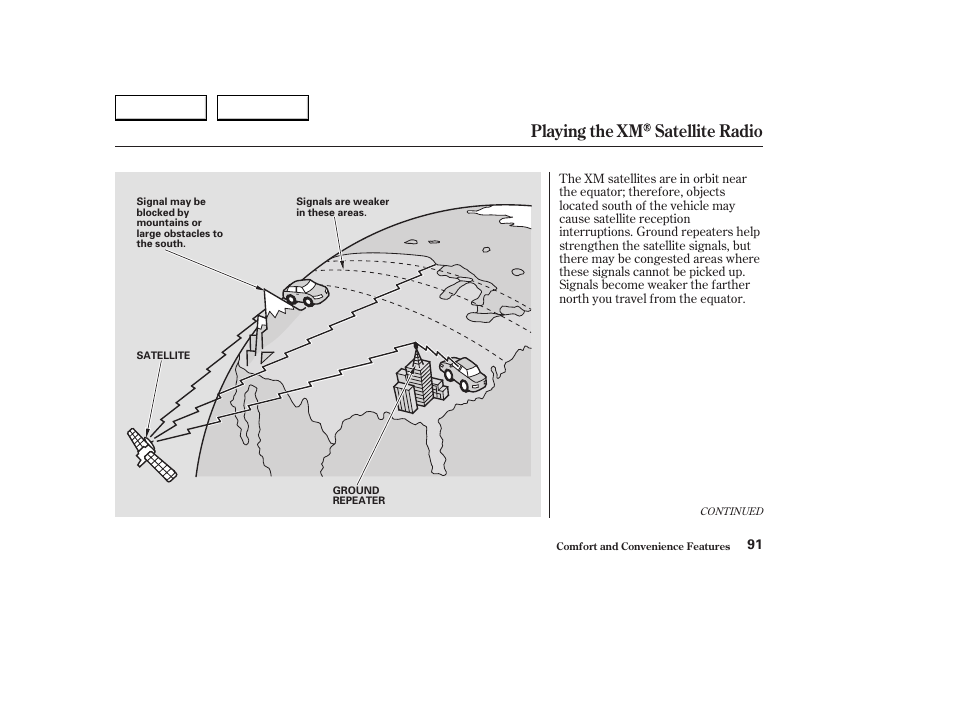 Playing the xm satellite radio | HONDA 2004 S2000 - Owner's Manual User Manual | Page 94 / 208