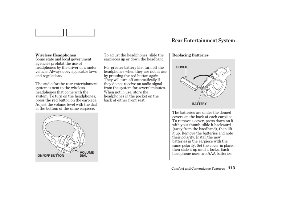 Rear entertainment system | HONDA 2004 Pilot - Owner's Manual User Manual | Page 117 / 248