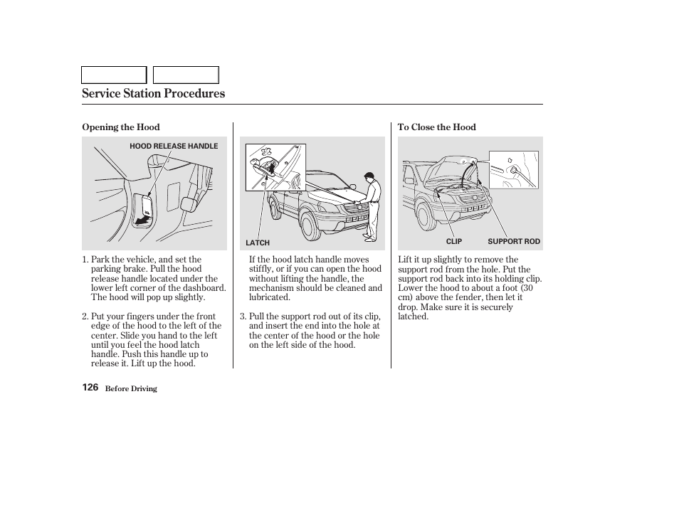 Service station procedures | HONDA 2004 Pilot - Owner's Manual User Manual | Page 130 / 248