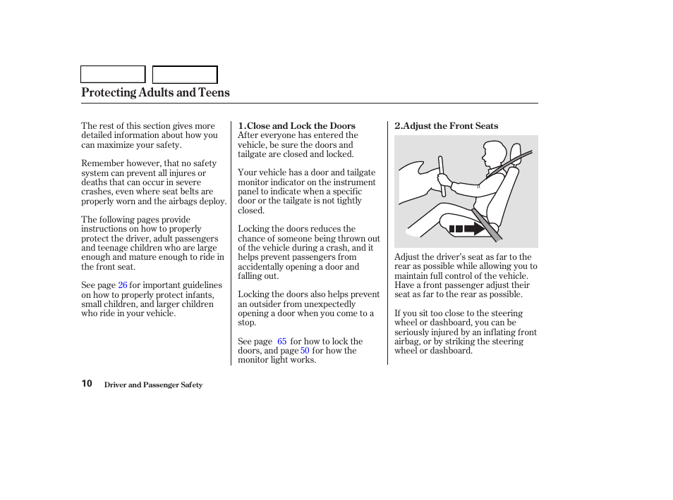 Protecting adults and teens | HONDA 2004 Pilot - Owner's Manual User Manual | Page 14 / 248