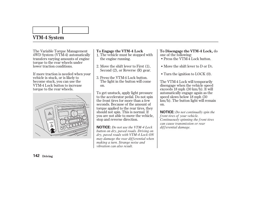 Vtm-4 system | HONDA 2004 Pilot - Owner's Manual User Manual | Page 146 / 248