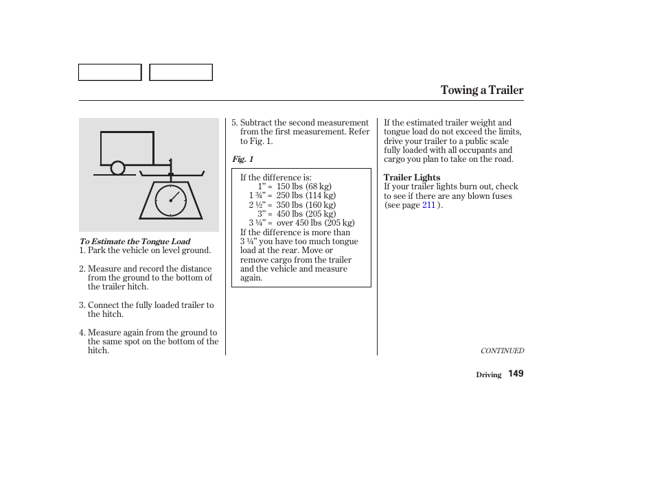 Towing a trailer | HONDA 2004 Pilot - Owner's Manual User Manual | Page 153 / 248