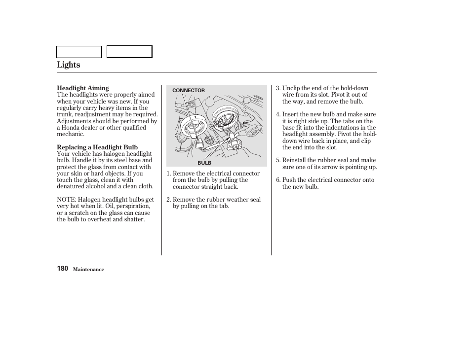 Lights | HONDA 2004 Pilot - Owner's Manual User Manual | Page 184 / 248