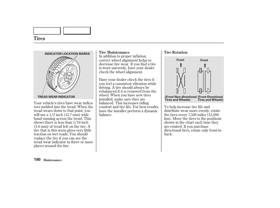 Tires | HONDA 2004 Pilot - Owner's Manual User Manual | Page 194 / 248