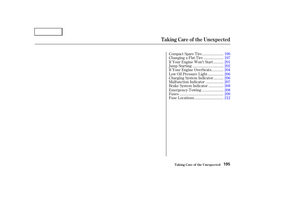 Taking care of the unexpected | HONDA 2004 Pilot - Owner's Manual User Manual | Page 199 / 248