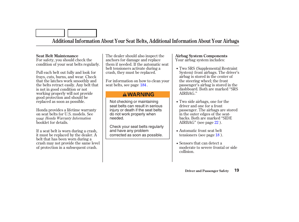 HONDA 2004 Pilot - Owner's Manual User Manual | Page 23 / 248