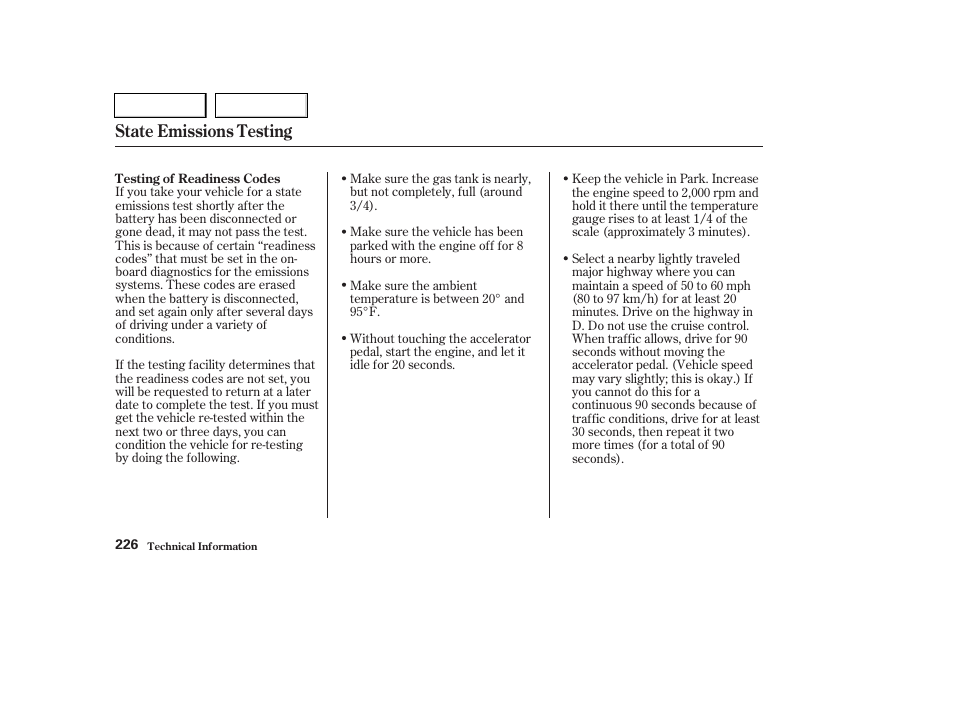 State emissions testing | HONDA 2004 Pilot - Owner's Manual User Manual | Page 230 / 248