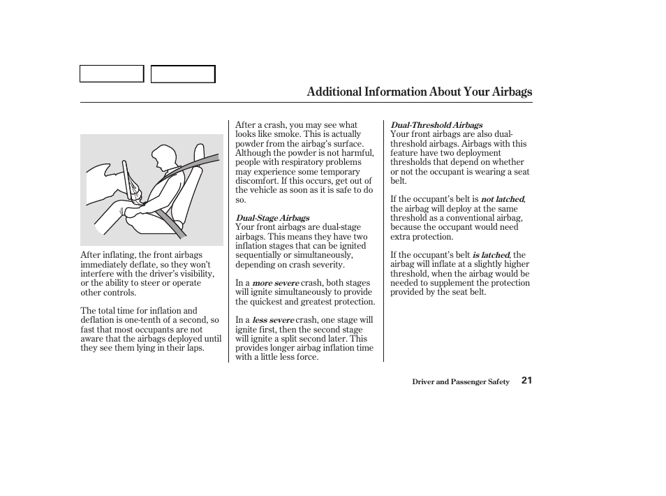 Additional information about your airbags | HONDA 2004 Pilot - Owner's Manual User Manual | Page 25 / 248