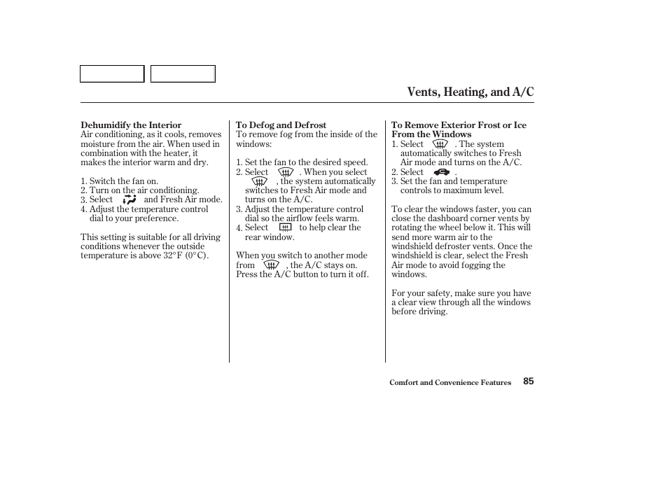 Vents, heating, and a/c | HONDA 2004 Pilot - Owner's Manual User Manual | Page 89 / 248