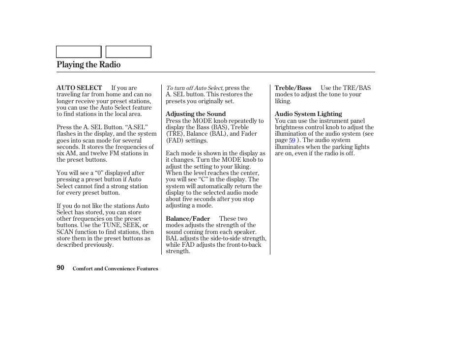 Playing the radio | HONDA 2004 Pilot - Owner's Manual User Manual | Page 94 / 248