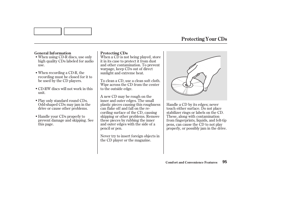 Protecting your cds | HONDA 2004 Pilot - Owner's Manual User Manual | Page 99 / 248